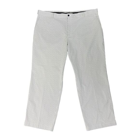 Nike Pants Mens 42 Grey White Stripe Dri Fit Flat Front Golf Tour Performance - Picture 1 of 15